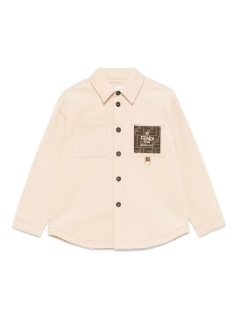 Fendi Kids logo-patch shirt
