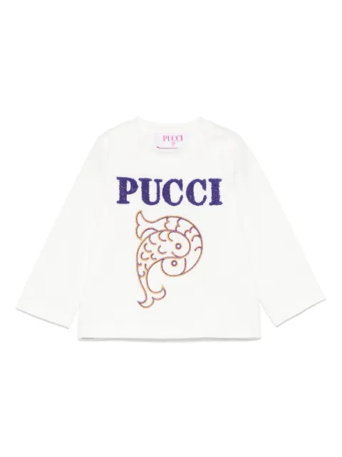 PUCCI Junior embroidered-logo T-shirt 