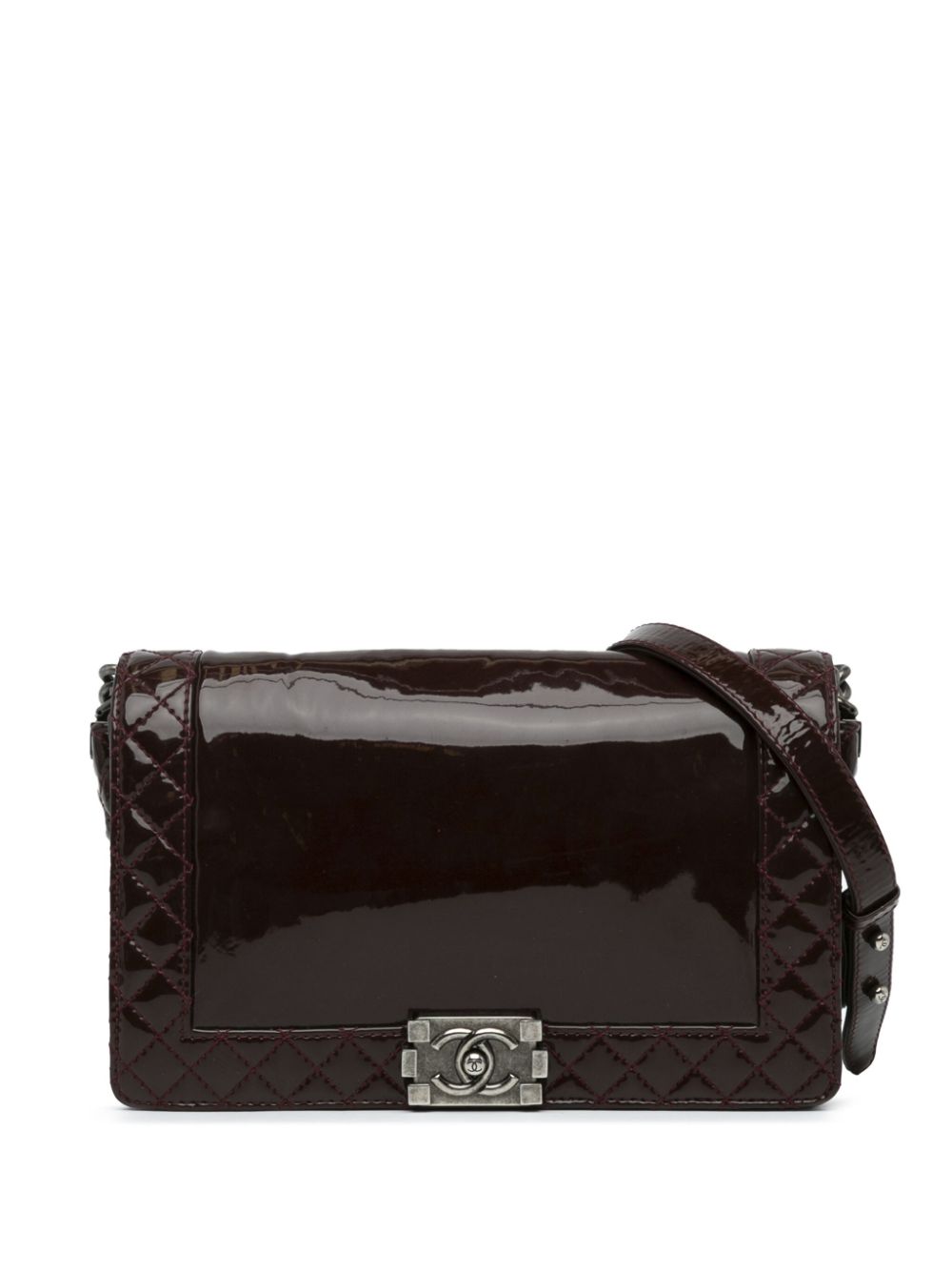 CHANEL 2013-2014 Medium Patent Reverso Boy Flap crossbody bag Women