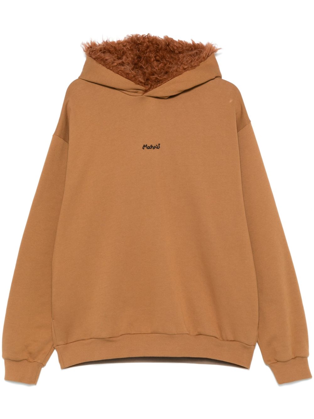 faux fur-trimmed hoodie