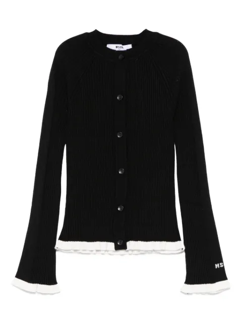 MSGM Kids cardigan en maille à design nervuré