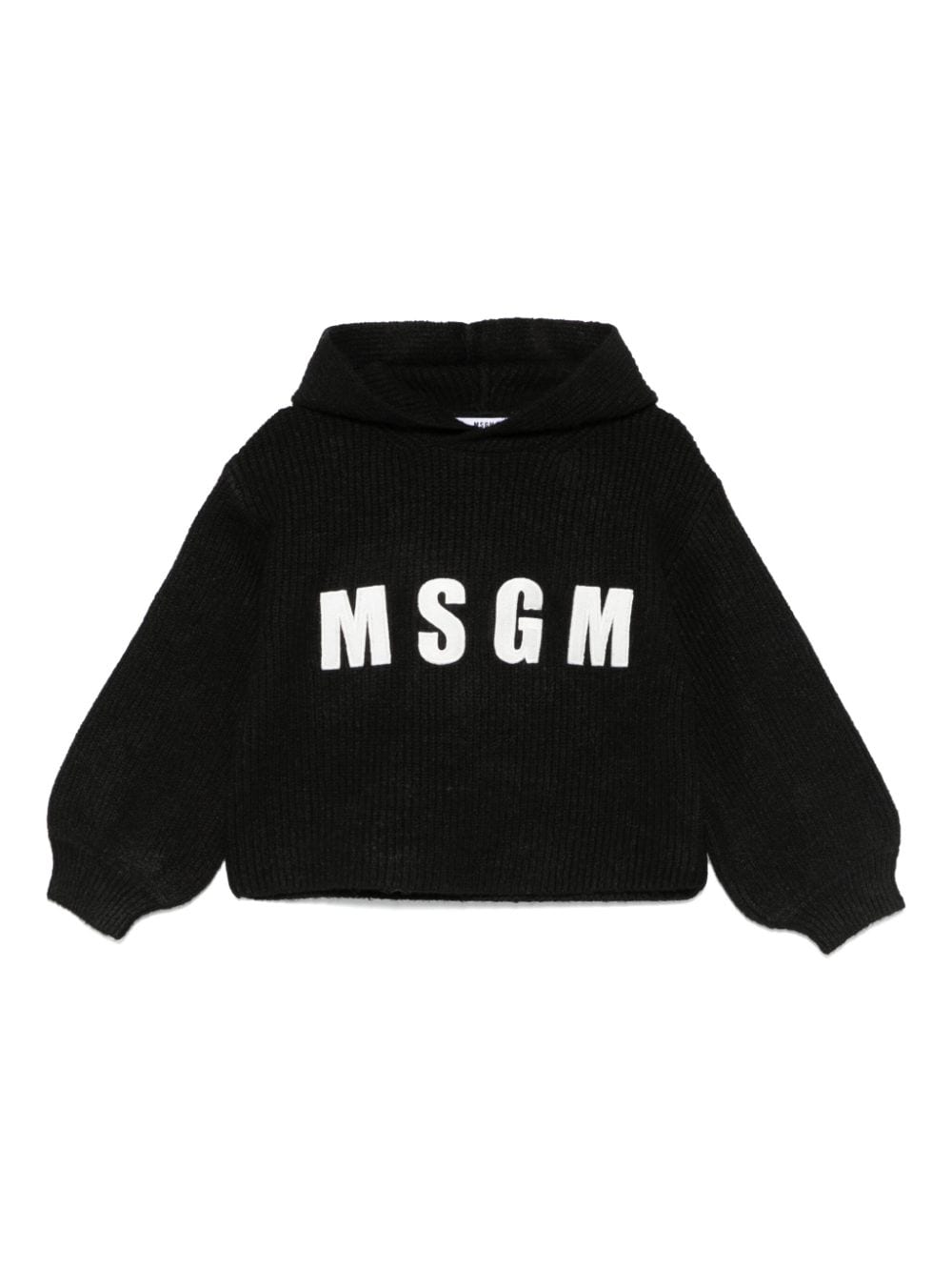 Msgm Kids' Embroidered-logo Sweater In Black