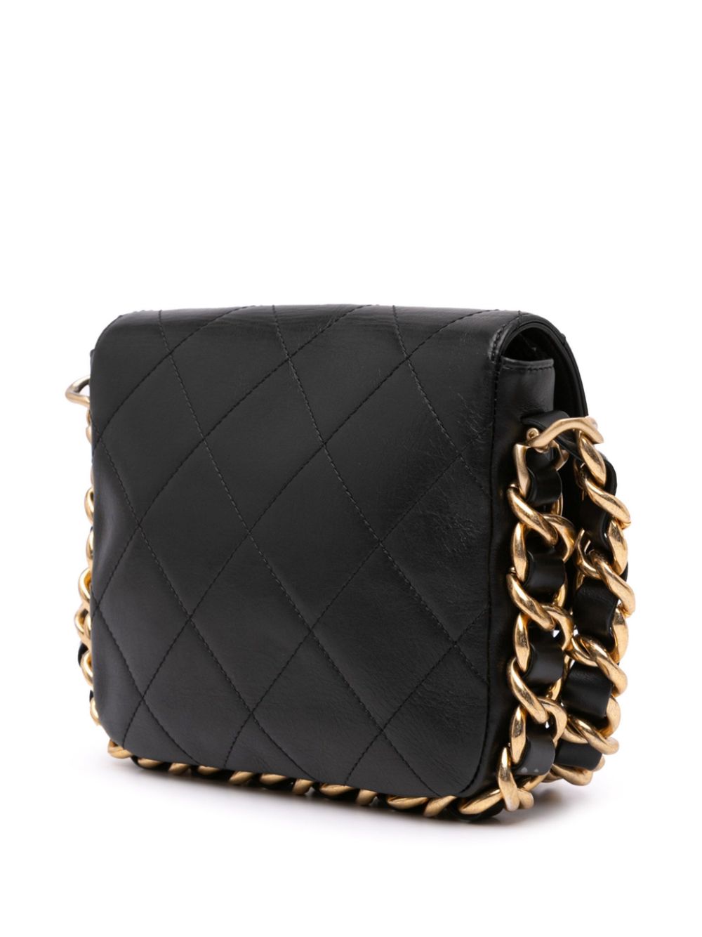 CHANEL 2021-2023 Small Quilted Calfskin Framing Chain Flap crossbody bag Women