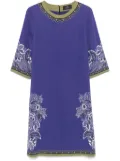 Etro Pre-Owned floral-print shift midi dress - Blue