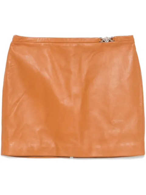 Versace Pre-Owned Medusa-embellished leather mini skirt