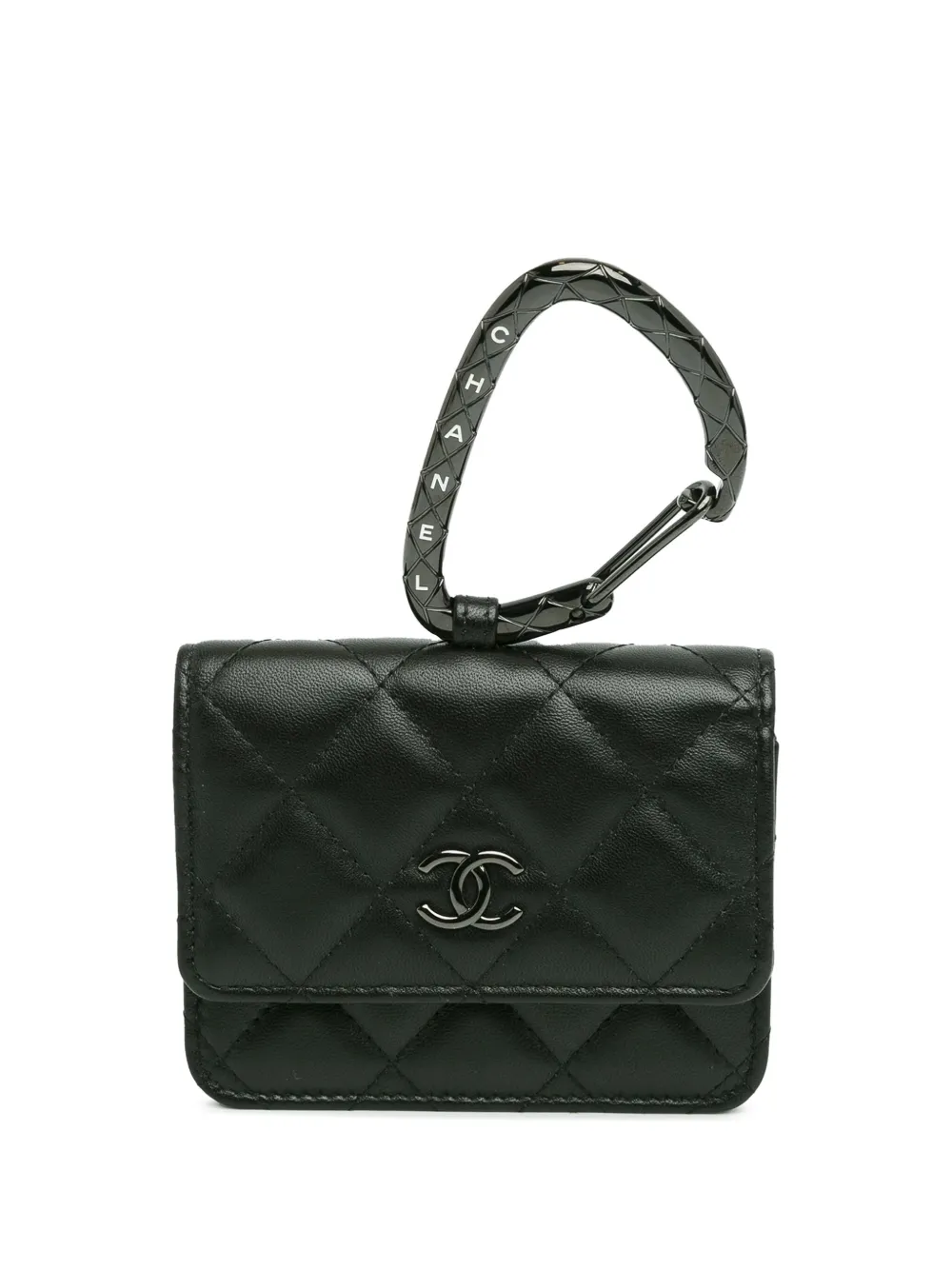 CHANEL Pre-Owned 2021 Quilted Lambskin So Black CC Hook card holder | Black | Image 1