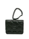 CHANEL Pre-Owned 2021 Quilted Lambskin So Black CC Hook card holder