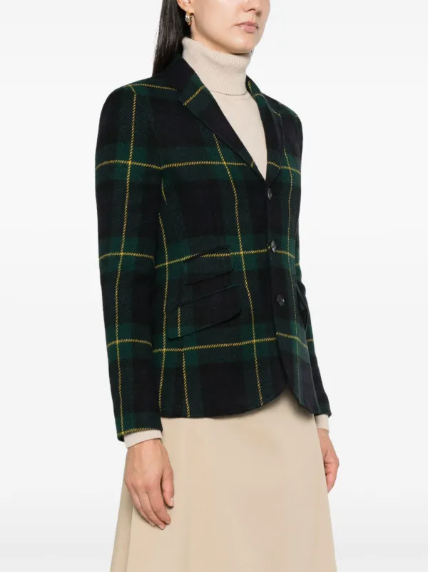 Polo Ralph Lauren Tartan Check Blazer Green FARFETCH TR