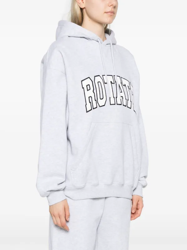 ROTATE BIRGER CHRISTENSEN logo-embroidered Hoodie Grey FARFETCH EG