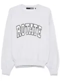 ROTATE BIRGER CHRISTENSEN embroidered-logo crew-neck sweatshirt - Grey
