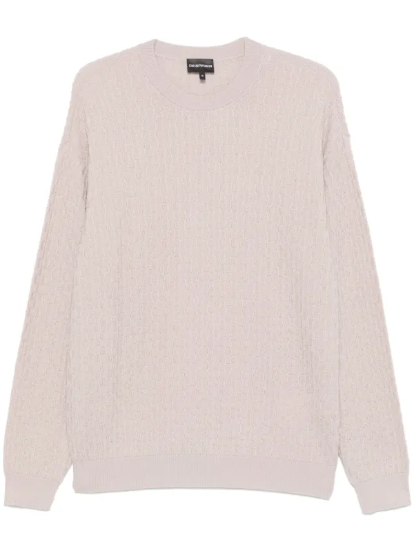 Emporio Armani 3Dニット セーター | ニュートラル | FARFETCH JP