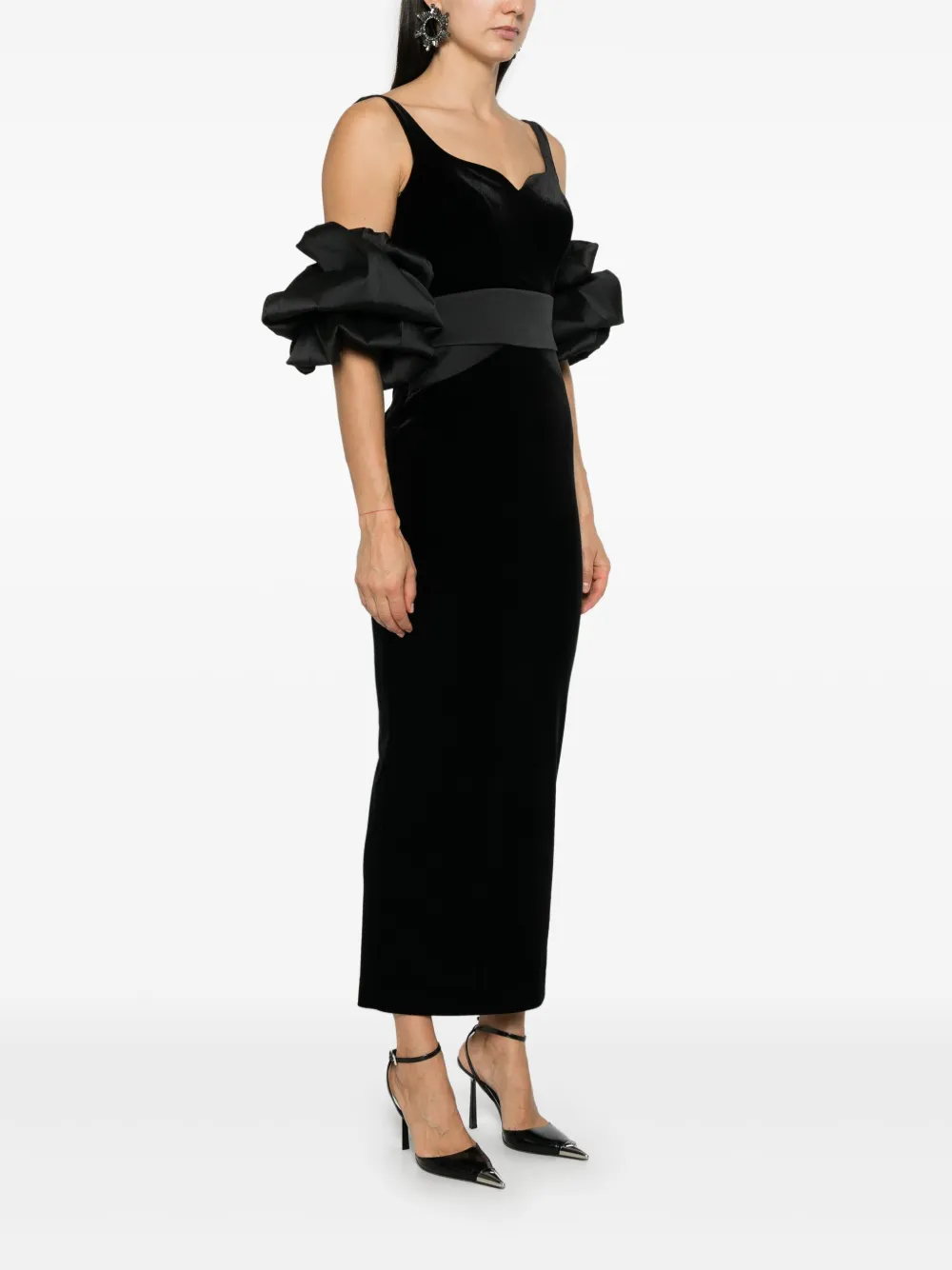 Cristallini Vivien Midi Dress In Black