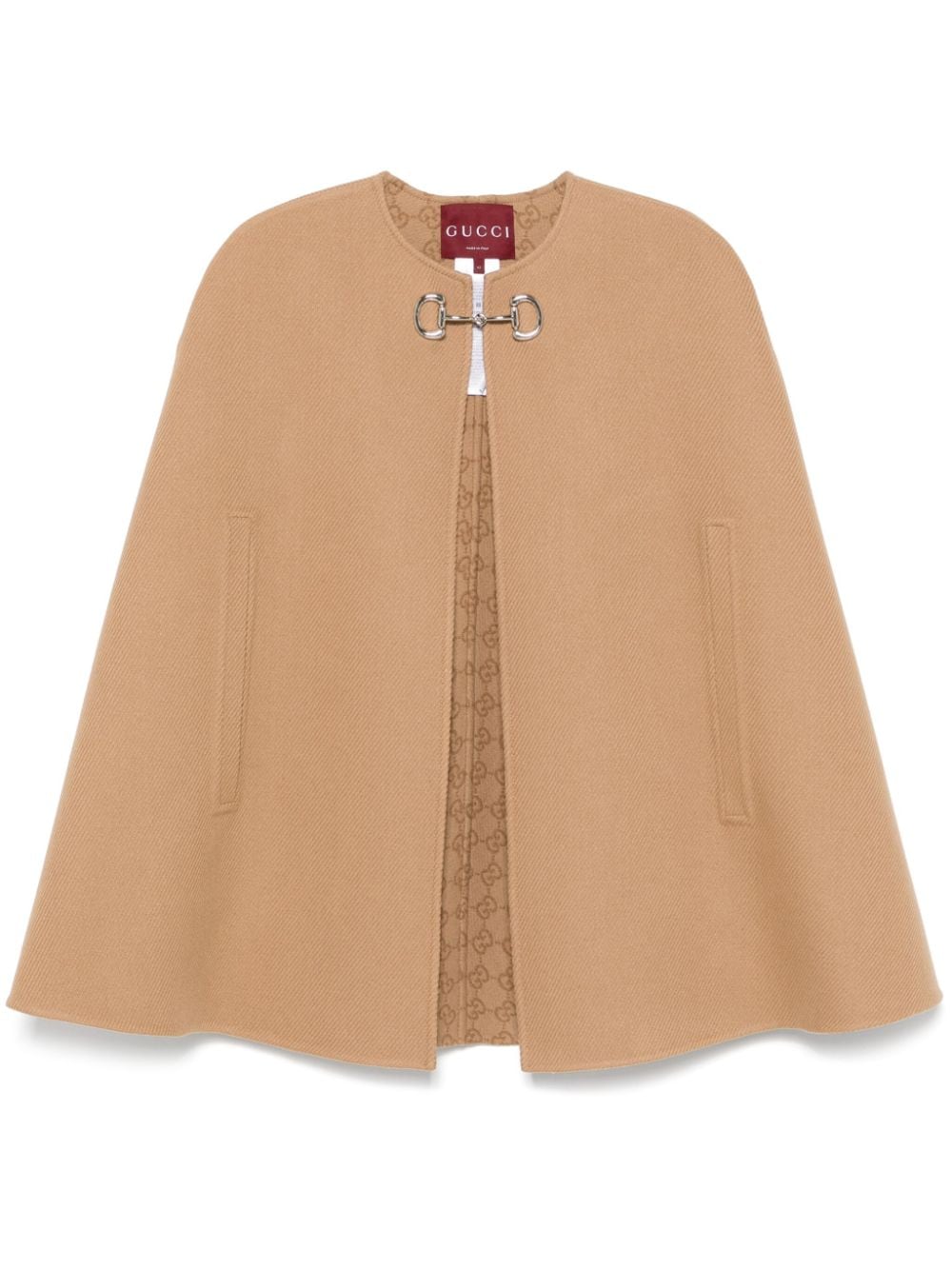 Shop Gucci Horsebit-detail Cape In Neutrals