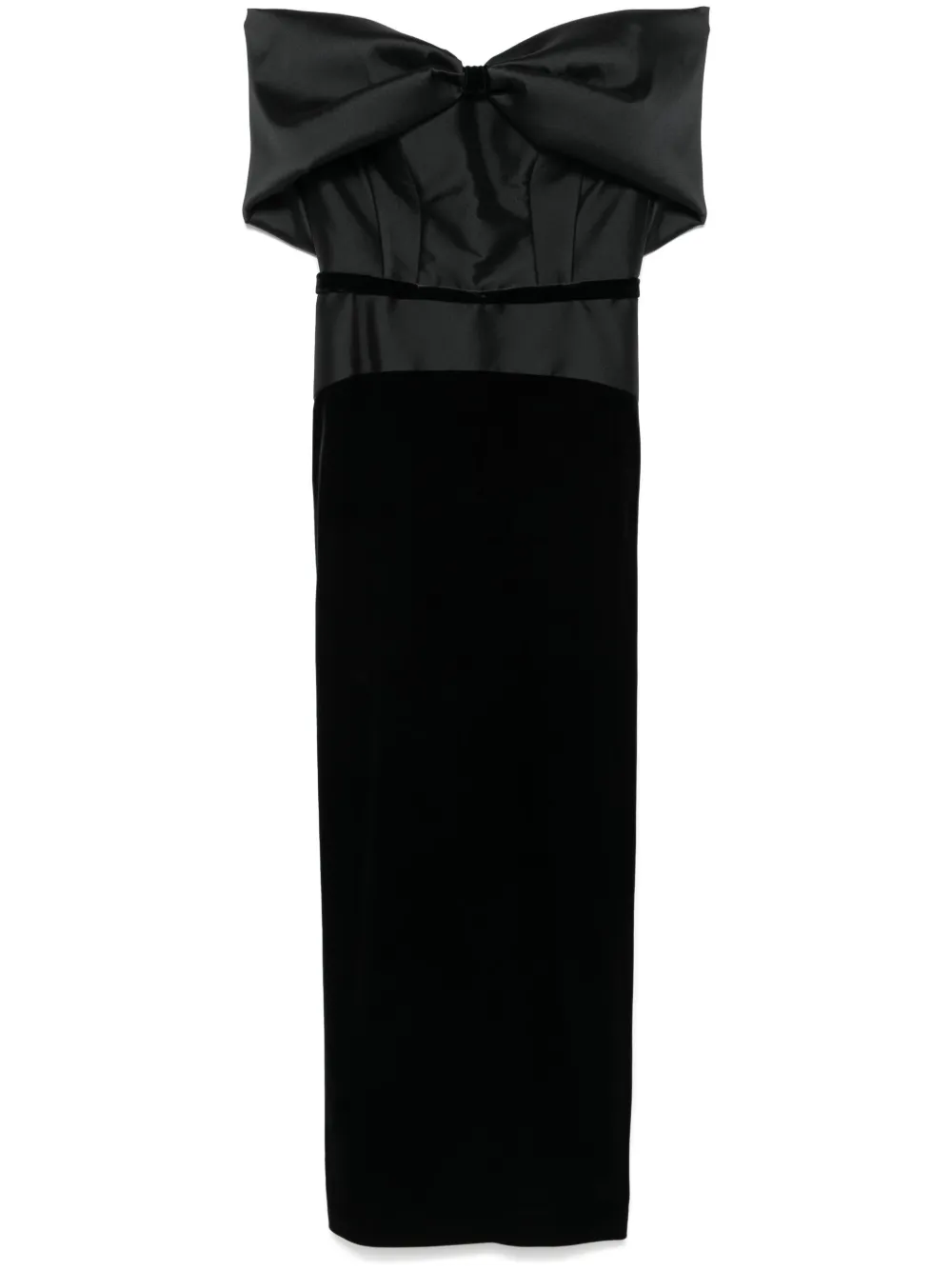 CRISTALLINI PANELLED-DESIGN MIDI DRESS 