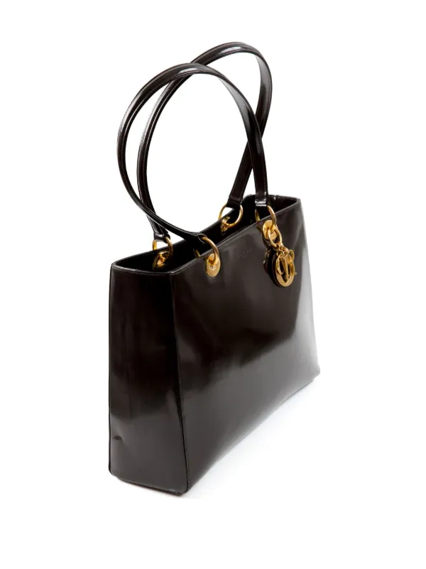 バッグ Christian Dior LEATHER TOTE HAND BAG Christian Dior handbag leather black from Japan | eBay