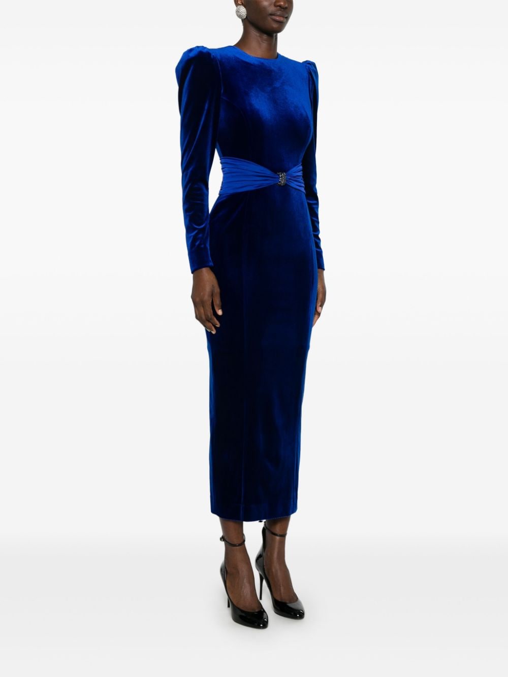 Shop Cristallini Natalie Midi Dress In Blue