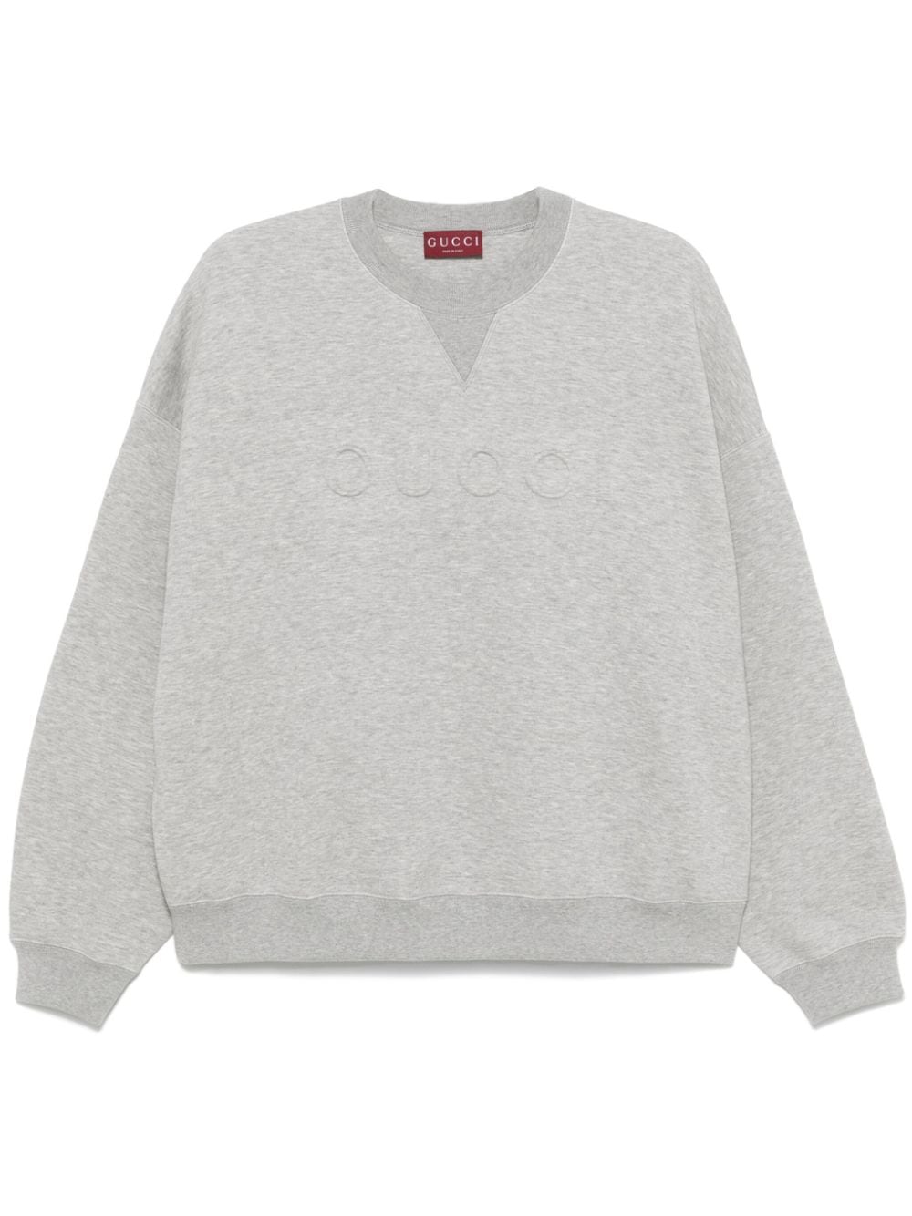 Shop Gucci Embossed-logo Sweatshirt In Grey