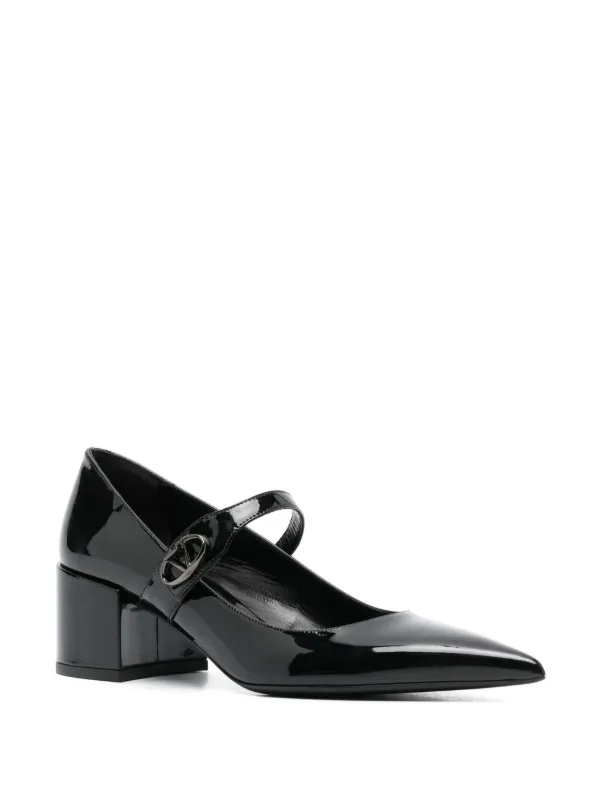 Valentino Garavani 50mm VLogo Locker Mary-Jane Pumps | Black