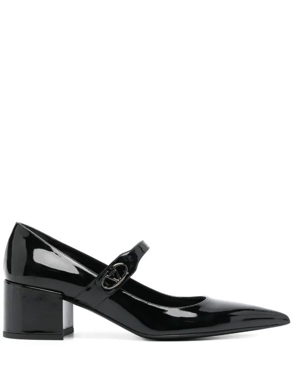 Valentino Garavani 50mm VLogo Locker Mary-Jane Pumps | Black