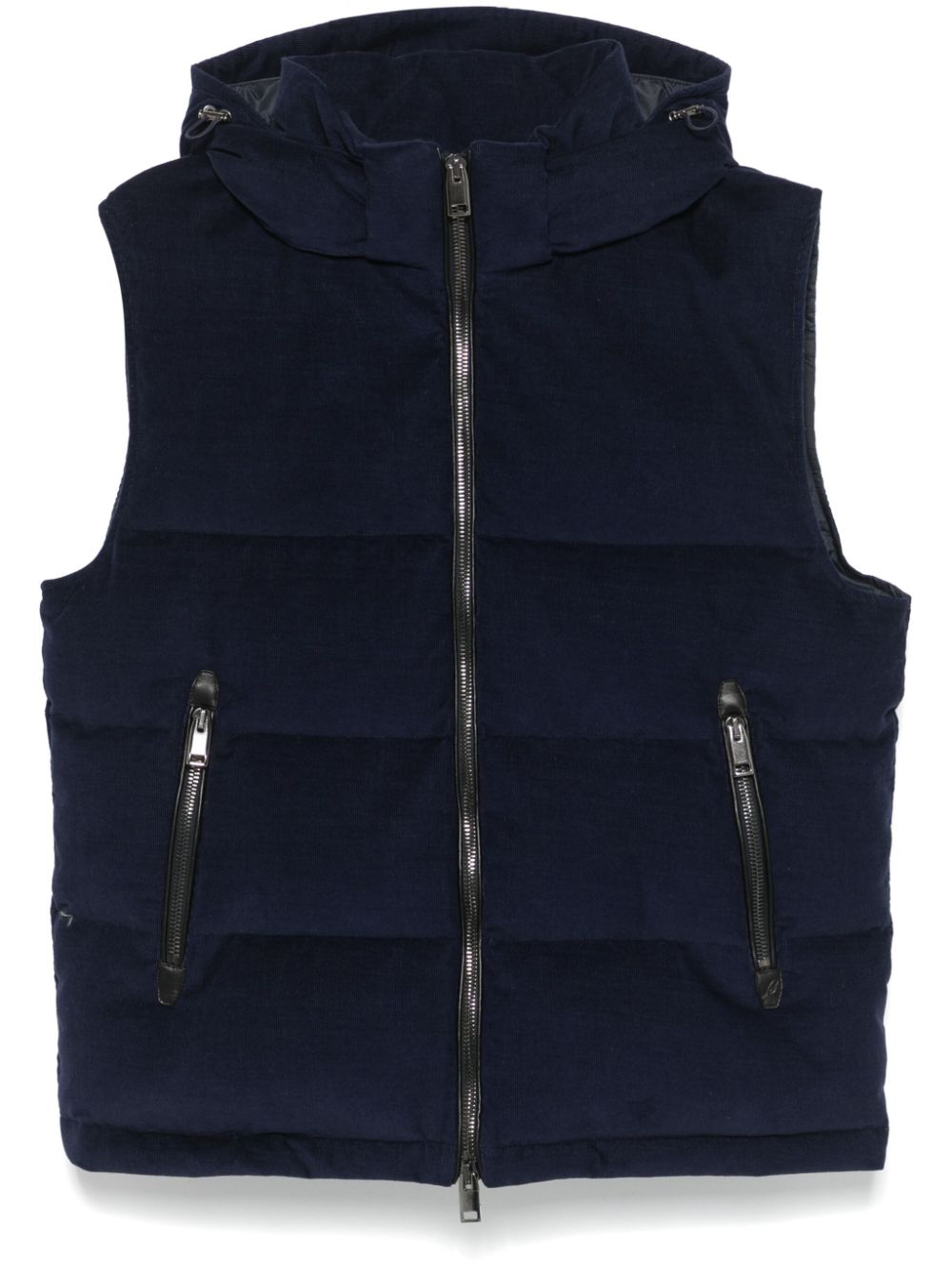 Brioni hooded gilet - Blue