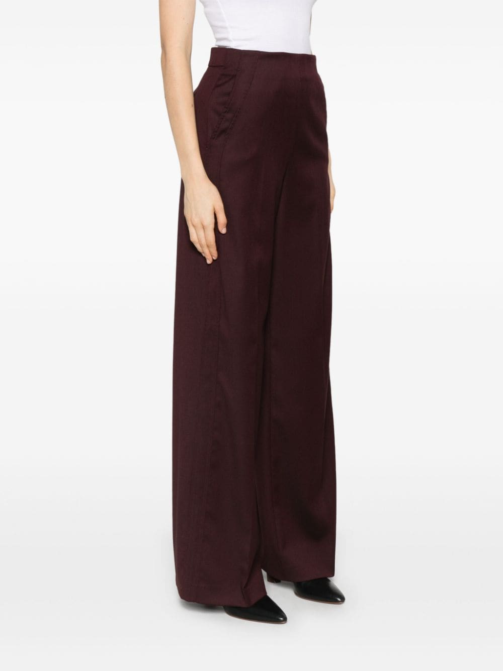 Shop Pinko Palazzo Trousers In Purple