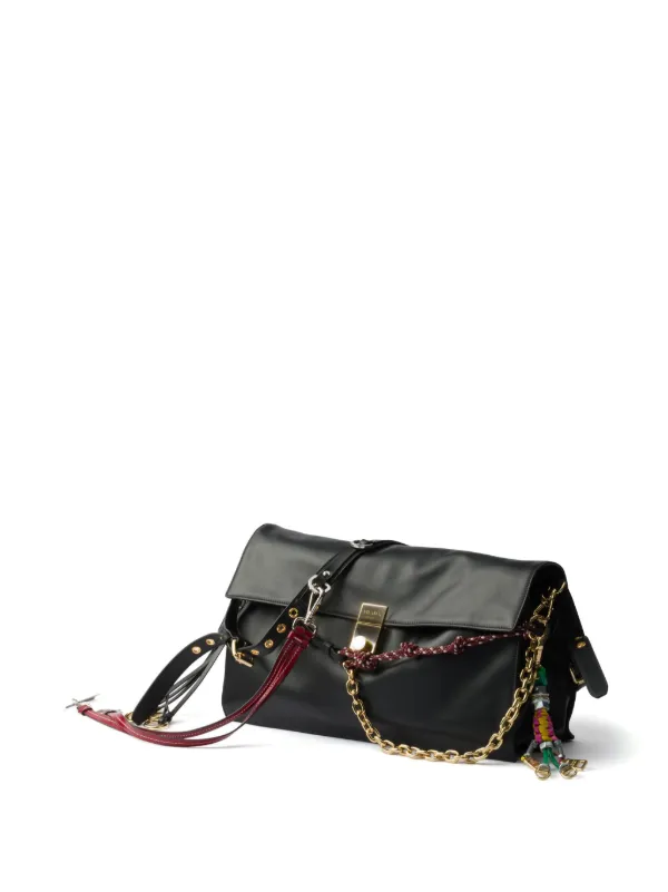 Prada Large Soft Sound Shoulder Bag | Black | FARFETCH