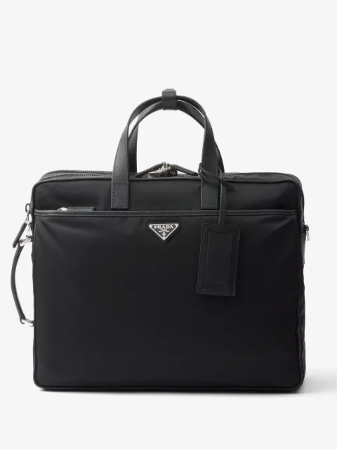 Prada Re-Nylon Saffiano-leather briefcase