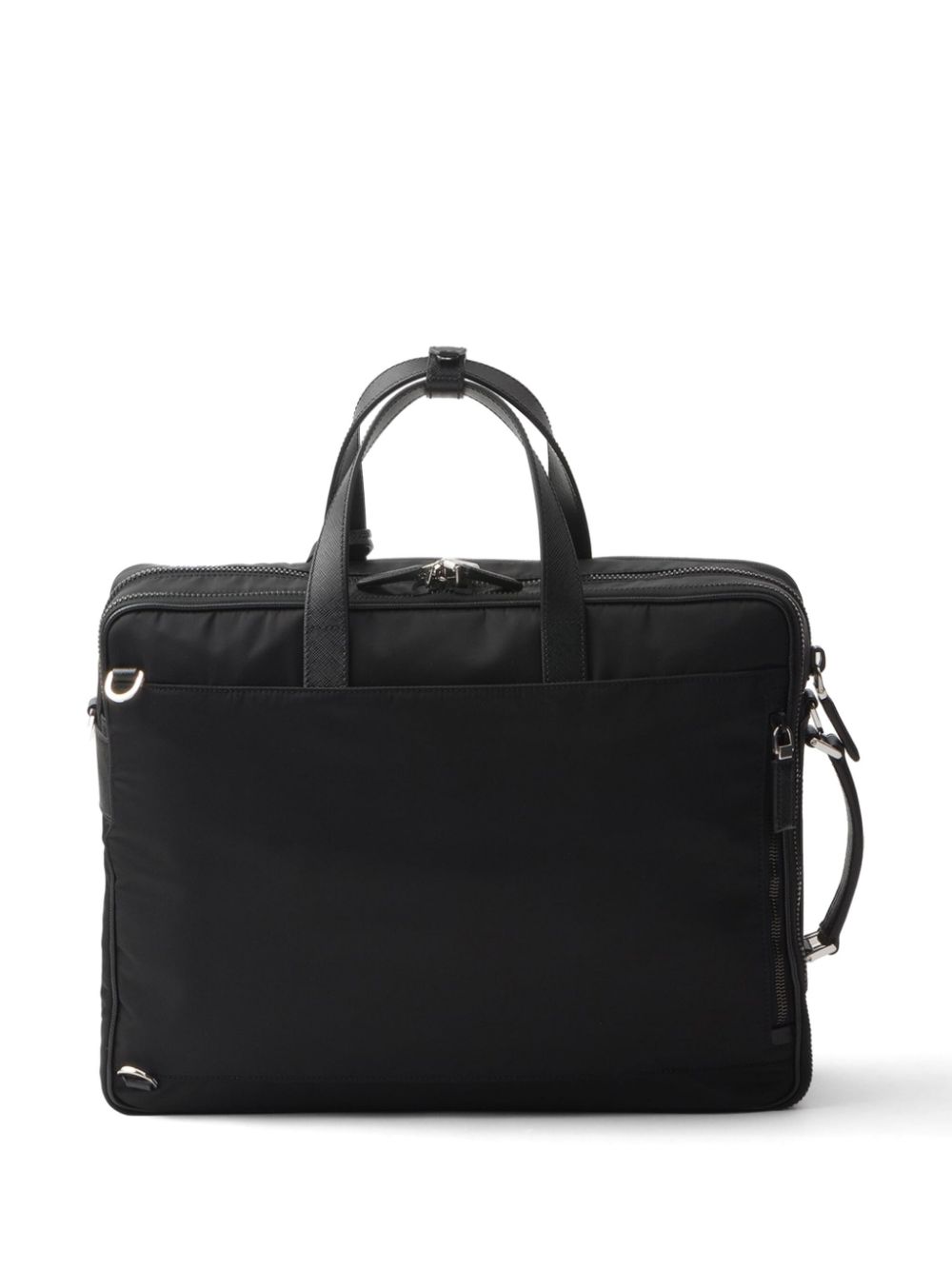 Prada Re-Nylon Saffiano-leather laptop bag - Zwart