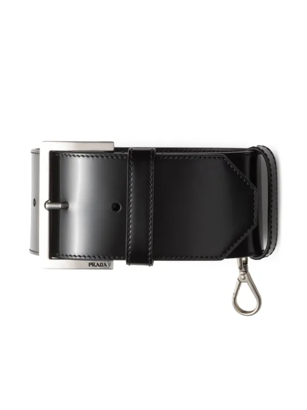 PRADA PRADA　ストラップ プラダ レザー キャンバス ブラック ショルダーストラップ スマホアクセサリー