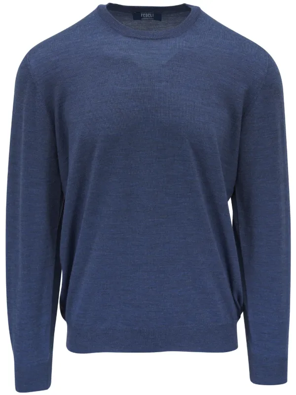 Fedeli Wool Jumper in Blue