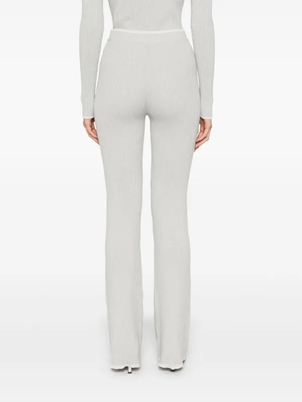 ROTATE BIRGER CHRISTENSEN Ribbed Flared Leggings Grey FARFETCH IN