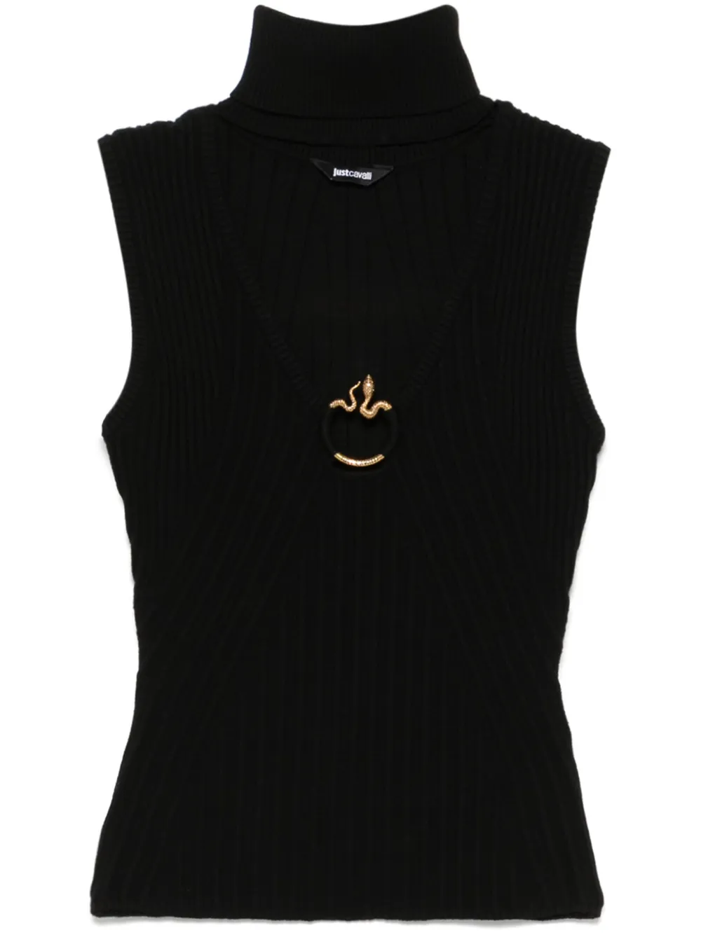 Just Cavalli logo-plaque tank top - Black