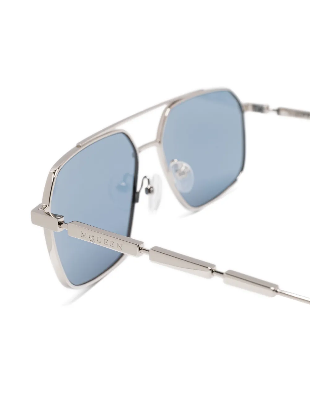 Alexander McQueen Eyewear Zonnebril met piloten montuur Zilver