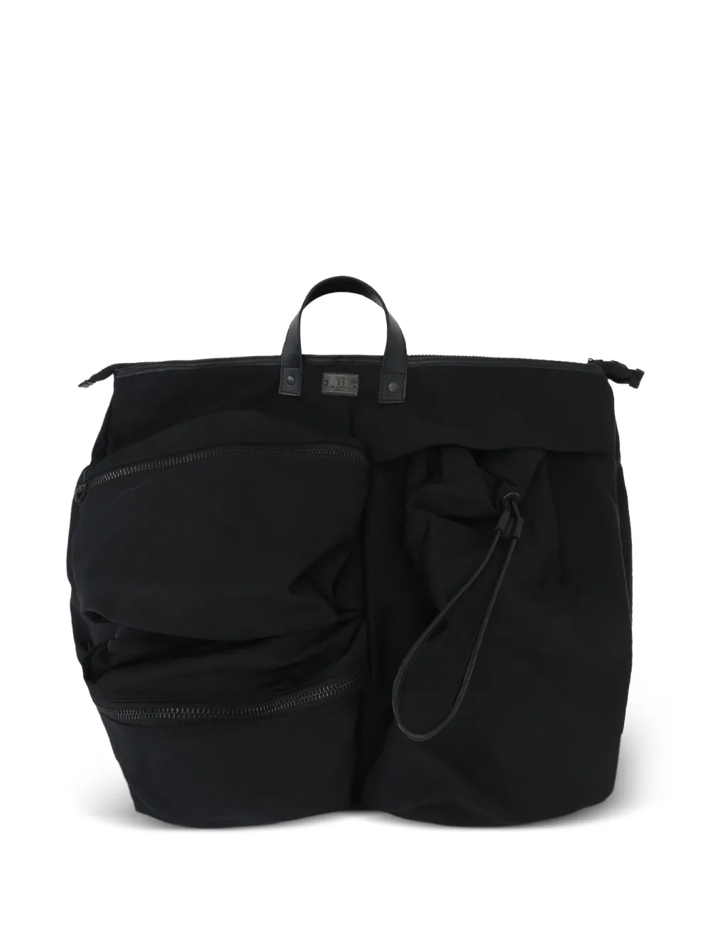 Y's asymmetric tote bag - Black