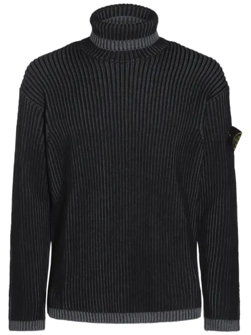 Pull nervuré à patch logo - Stone Island - Modalova