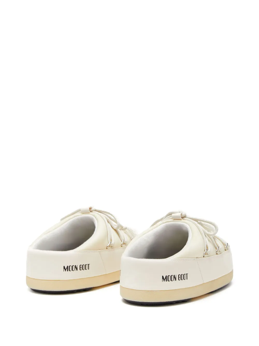 Moon Boot Logo Slippers In Neutrals