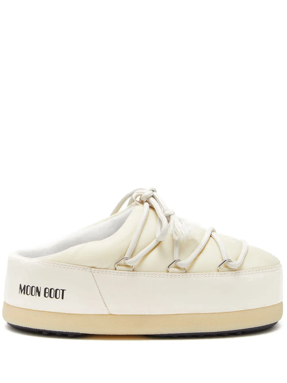 Moon Boot Logo Slippers In Neutrals