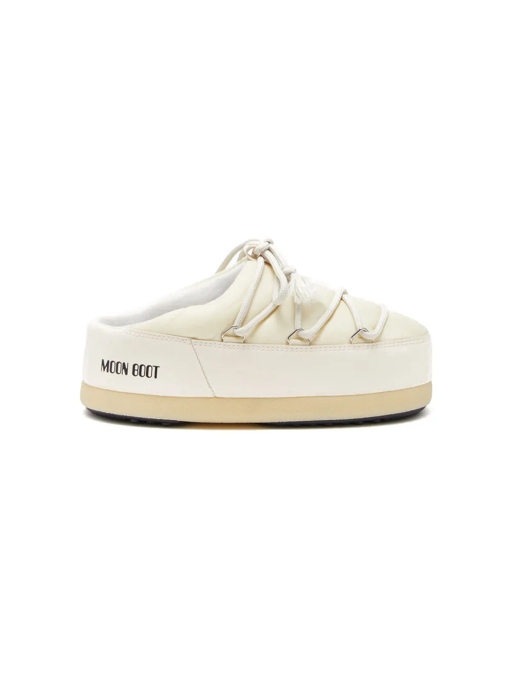 Moon Boot Kids logo slippers Neutrals