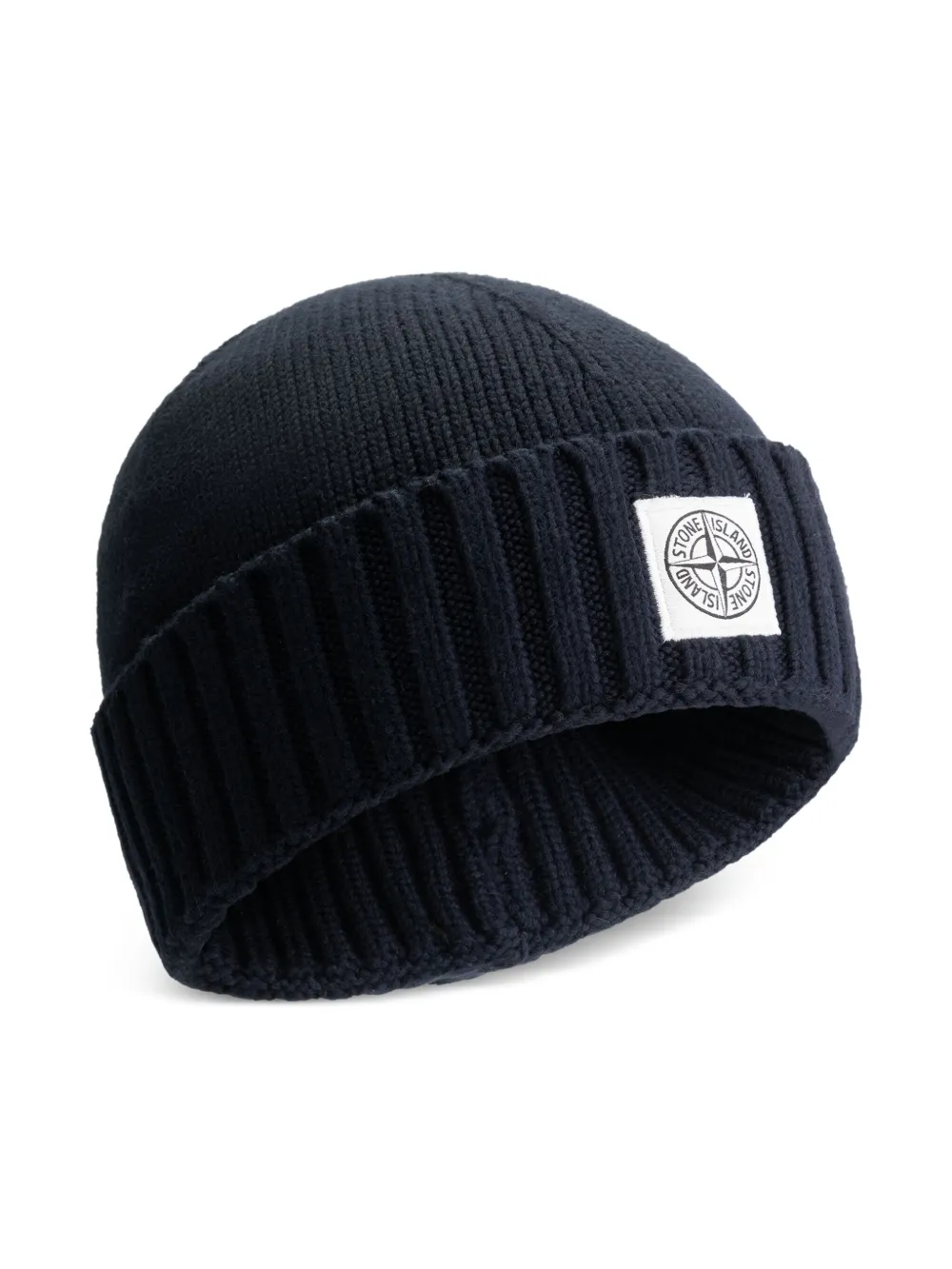 Stone Island Junior Compass-appliqué beanie - Blue