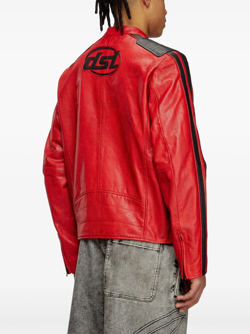 Diesel Pop Leather Jacket In Neutrals