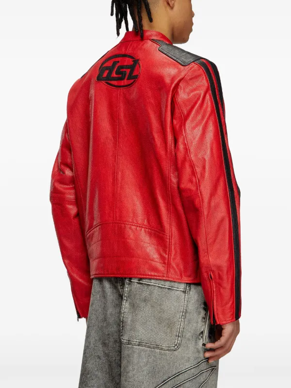 Diesel Pop Leather Jacket | Neutrals | FARFETCH
