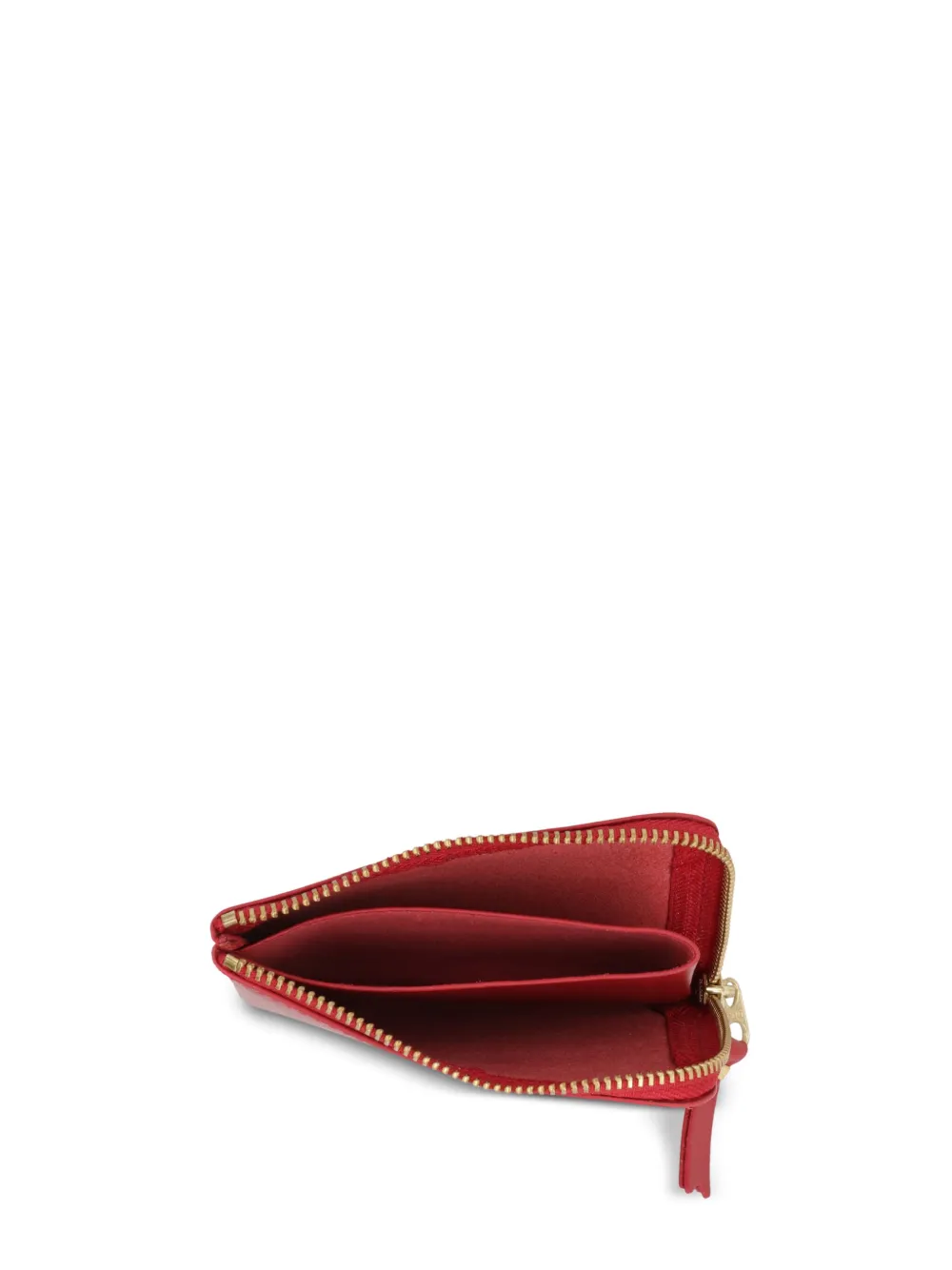 Comme Des Garçons Zipped Leather Wallet In Red