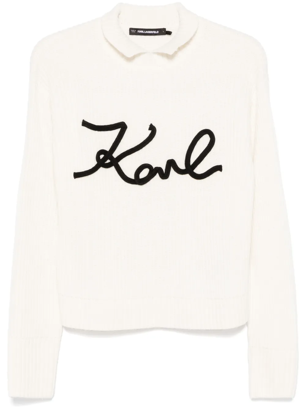 Karl Lagerfeld Soutache Karl Signature trui Wit