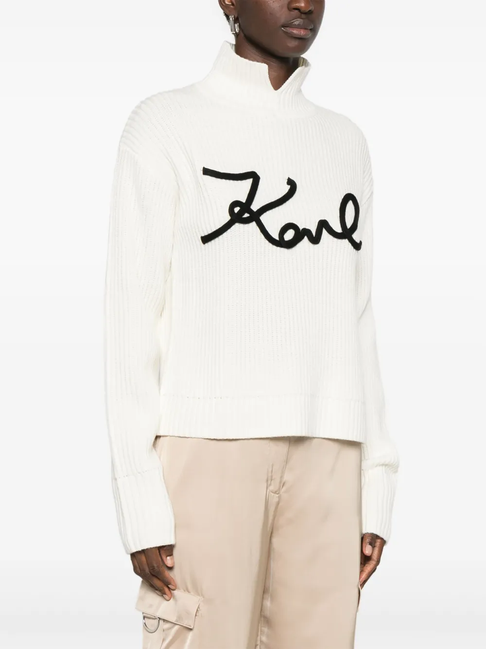 KARL LAGERFELD SOUTACHE KARL SIGNATURE SWEATER