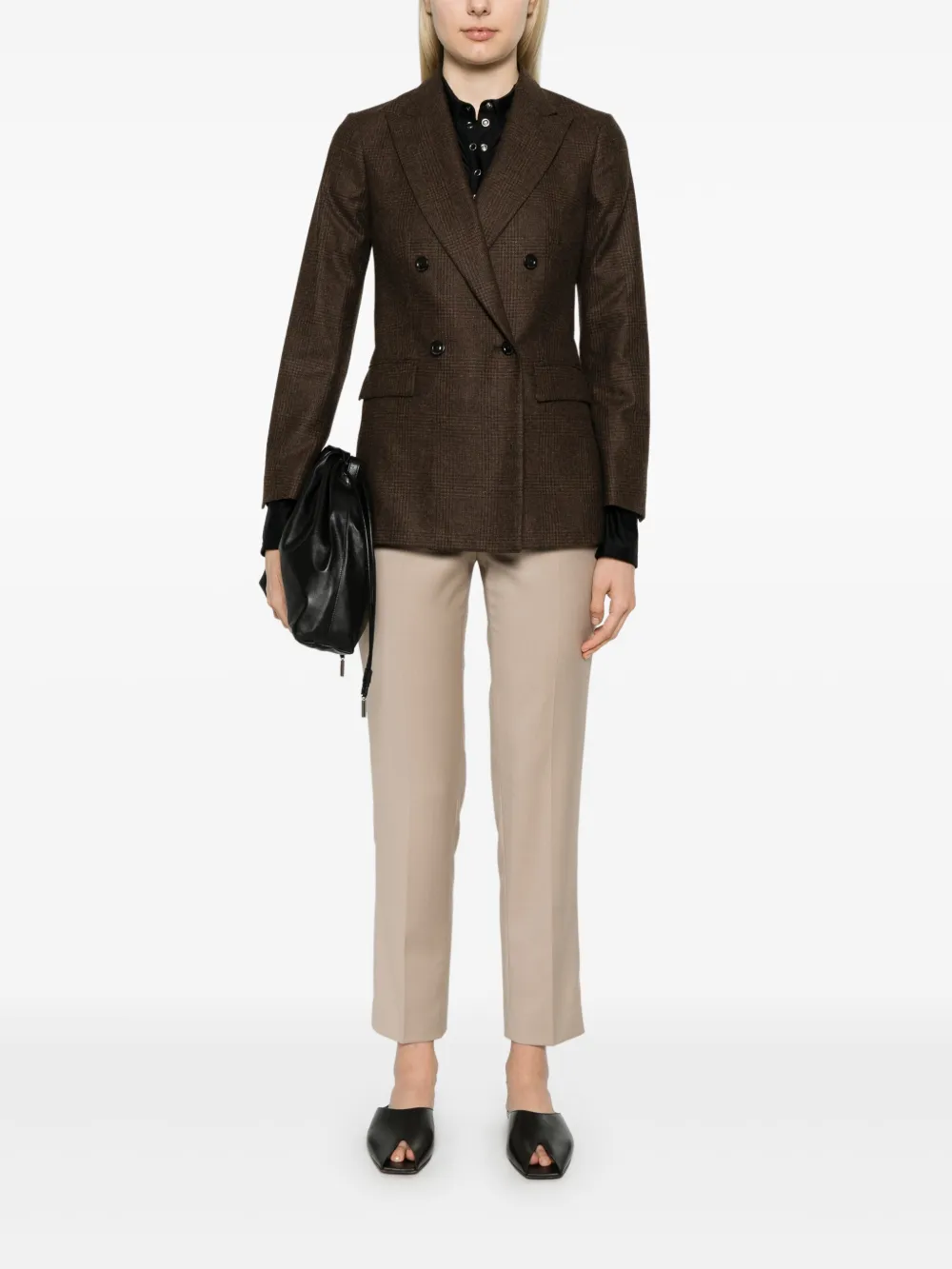 Boglioli Prince of Wales geruite blazer - Bruin