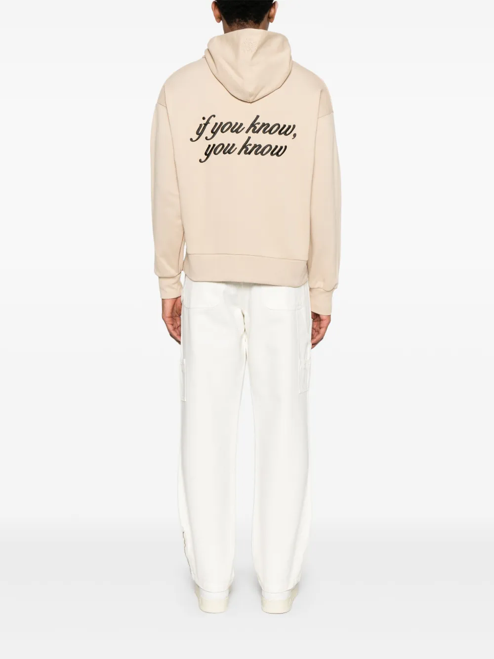 Garment workshop embroidered hoodie - Beige
