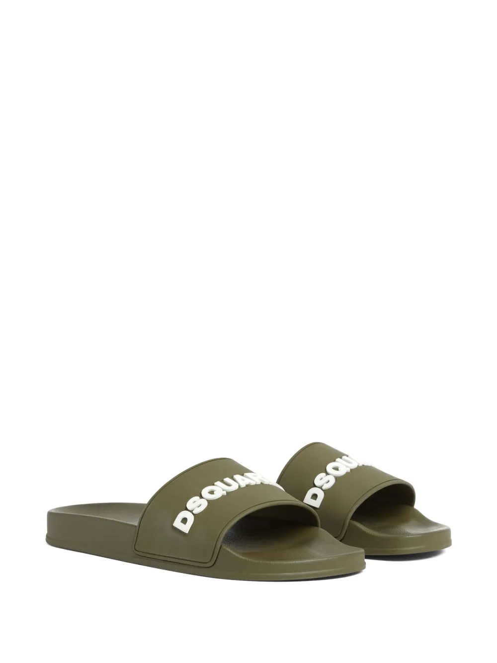 DSQUARED2 Slippers met logo-reliëf - Groen