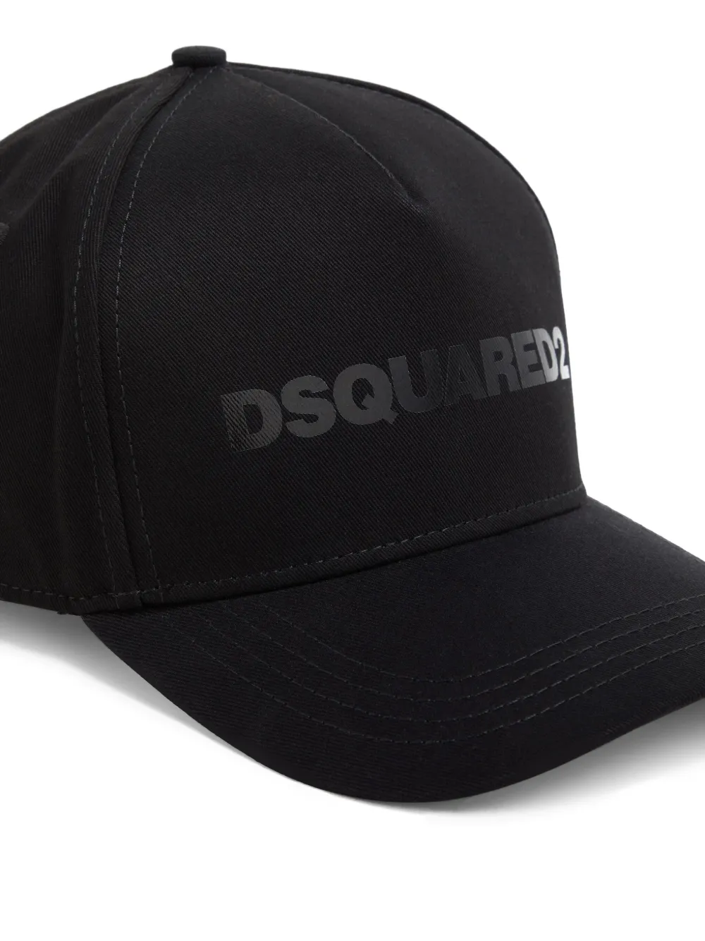 Dsquared2 Cappello Da Baseball Nero Con Logo Grigio E Visiera Curvata Men In 黑色
