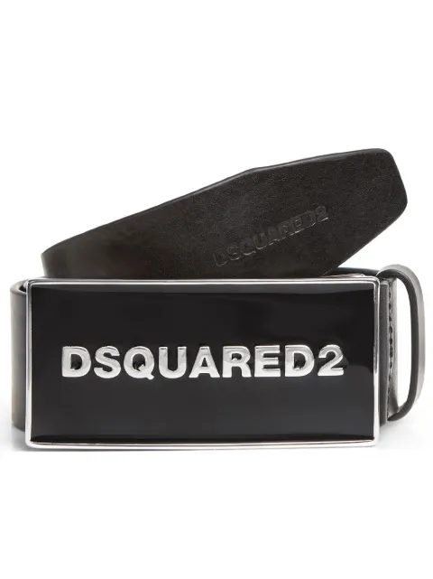 DSQUARED2 logo-plaque leather belt