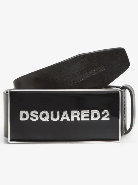 DSQUARED2 cinturón con placa del logo